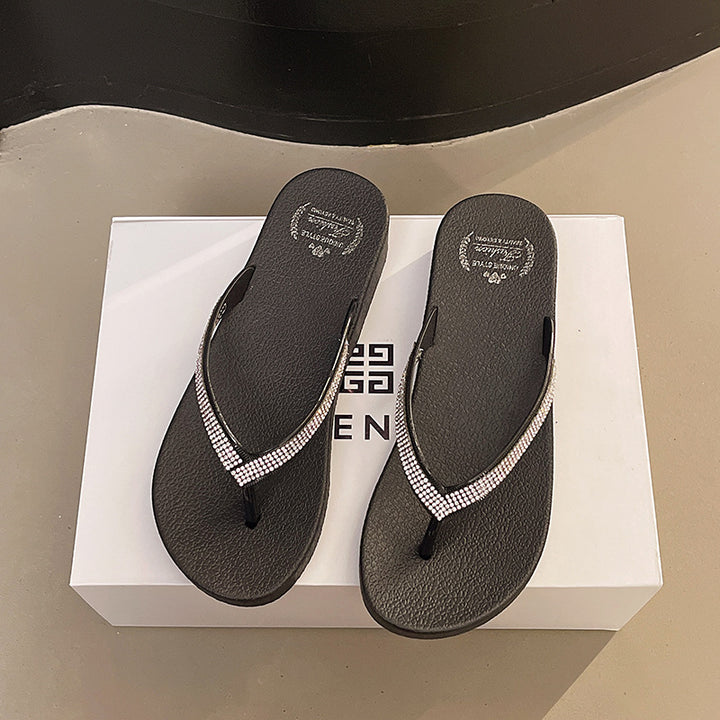 Damen Komfortable Flip-Flops mit glitzernden Details und ergonomischer Sohle Drune