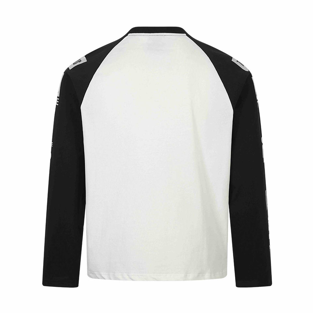 Unisex Langärmliges Raglan-Shirt mit großflächigem Fotoprint und Logo-Ärmeln Drune