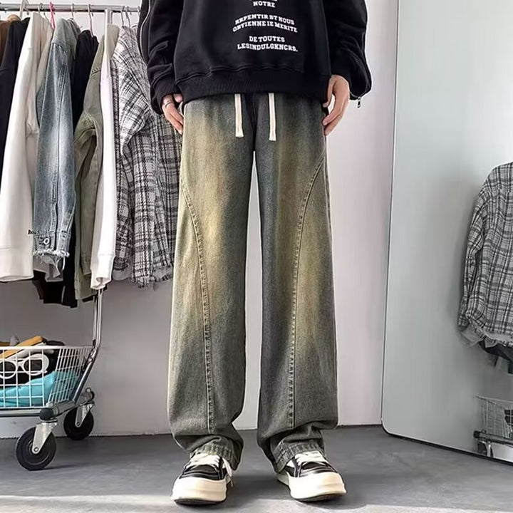 Damen weit geschnittene Denim-Hose mit lässigem Schnitt Drune