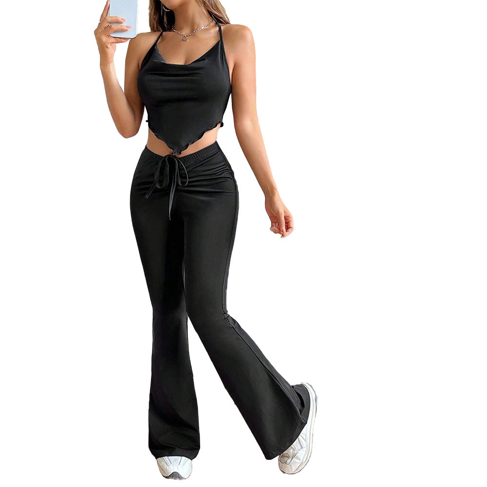 Damen Sportliches Zweiteiler Set mit hautfreundlichem Top und figurbetonten Hose Drune