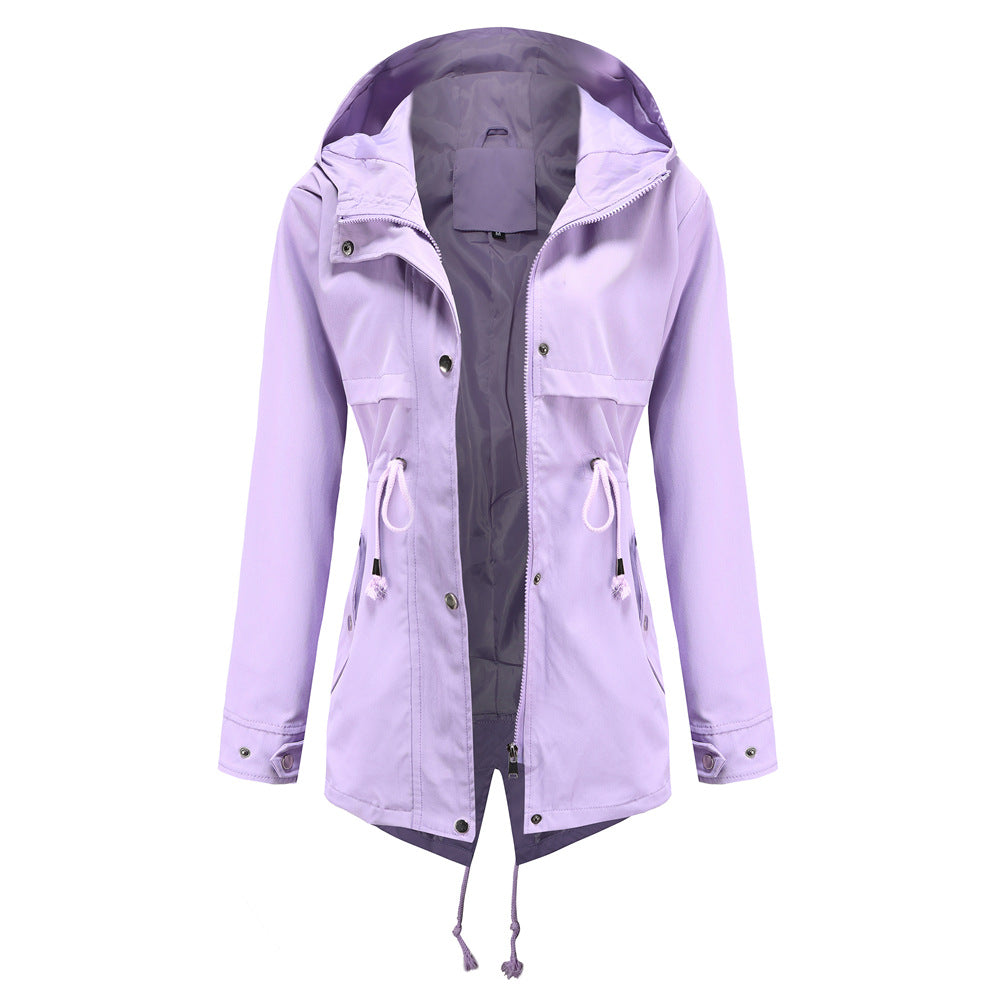 Damen nan wasserabweisender Parka mit taillenkordel und asymmetrischem Saum Drune