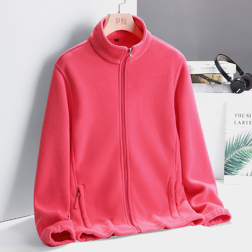 Damen Modische Fleecejacke mit hohem Kragen Drune