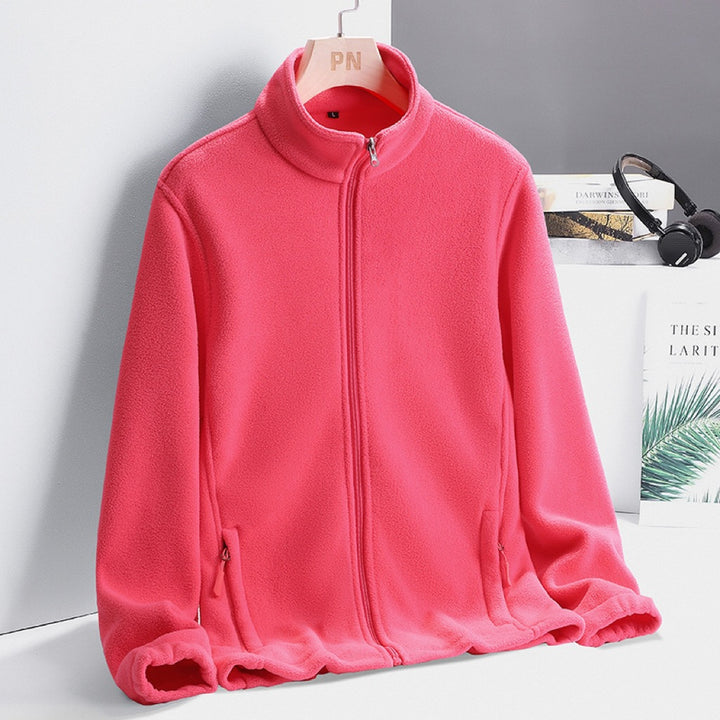 Damen Modische Fleecejacke mit hohem Kragen Drune