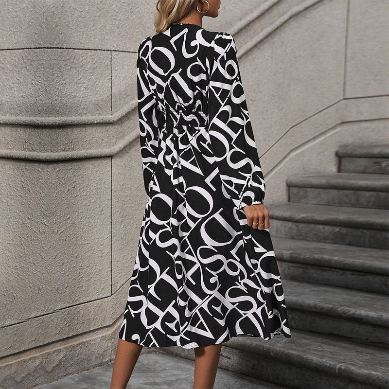 Damen Modisches Wickelkleid mit Rüschen und asymmetrischem Saum Drune