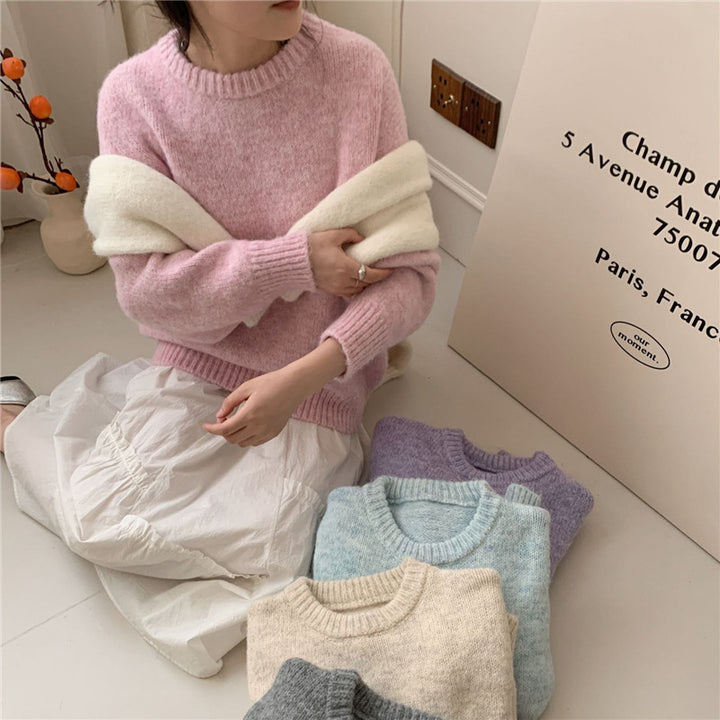 Damen Fluffiger Oversized Pullover aus weichem Strick Drune