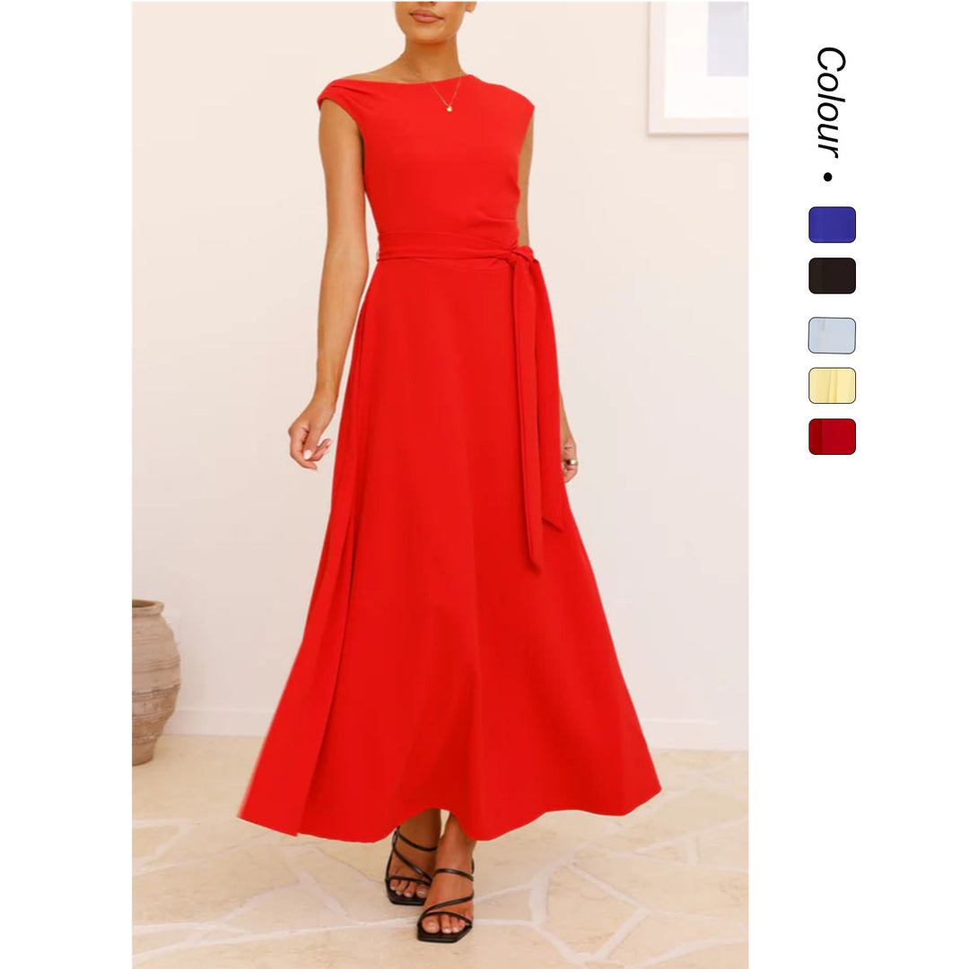 Damen Maxikleid mit asymmetrischem Schnitt und eleganter Drapierung Drune