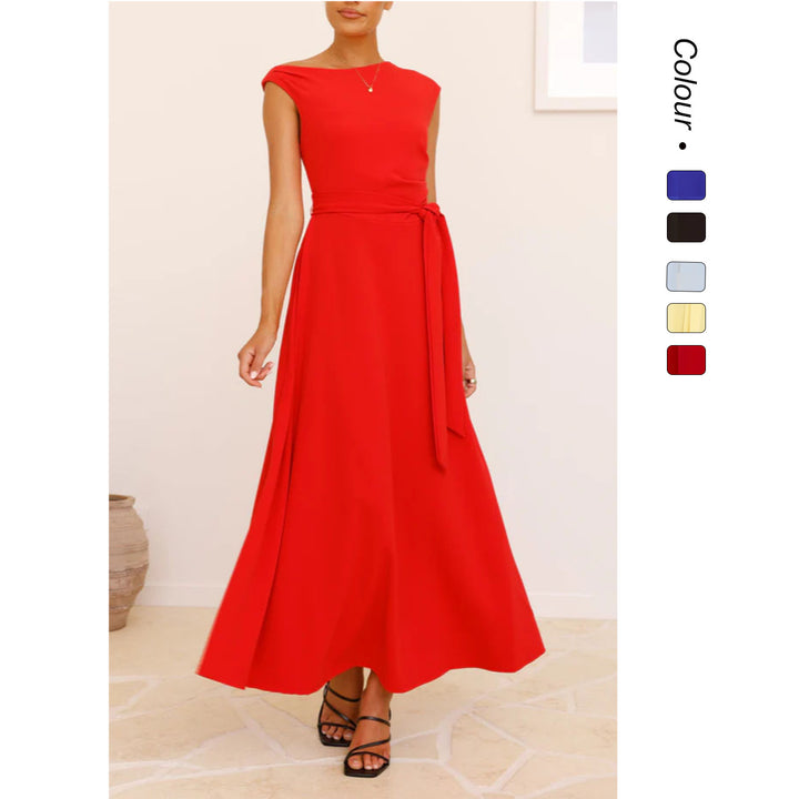 Damen Maxikleid mit asymmetrischem Schnitt und eleganter Drapierung Drune