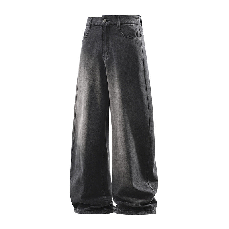 Damen Weite Jeanshose mit hohem Bund, elastischem Taillenbund und Baggy‑Silhouette Drune