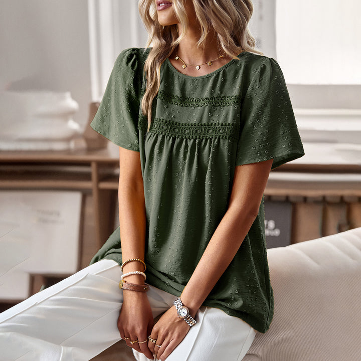 Damen Elegantes Oberteil mit dekorativen Rüschen und feinen Details Drune