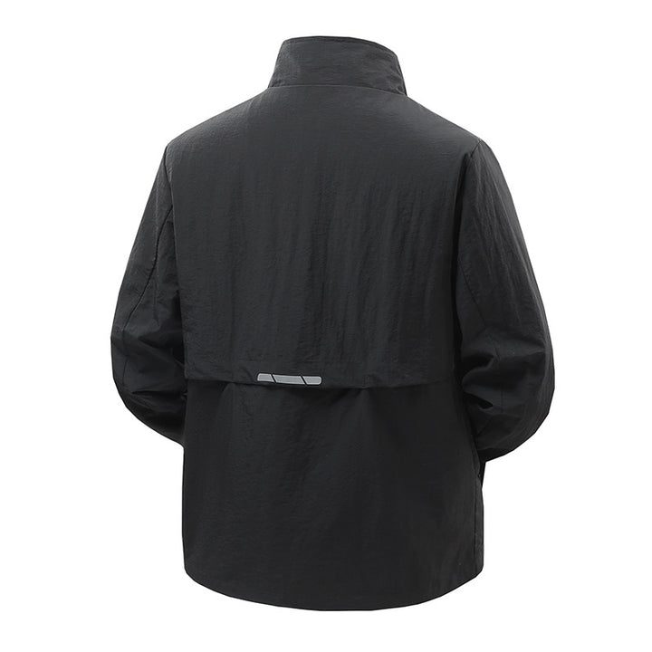 Herren  leichte verpackbare Zip-Up Windbreaker-Jacke mit atmungsaktivem Mesh-Futter und reflektierenden Schulterpaspeln Drune