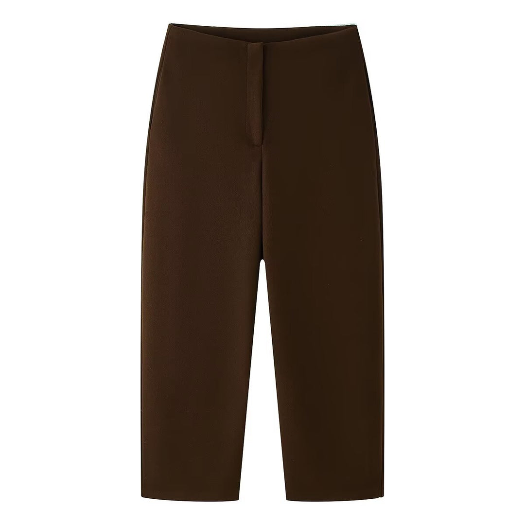 Damen Hochtaillierte Culotte-Hose mit geradem Bein und verdecktem Verschluss Drune
