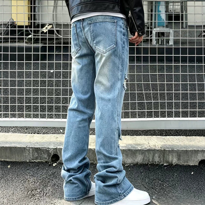 Herren Flared Jeans mit Reißverschluss Drune