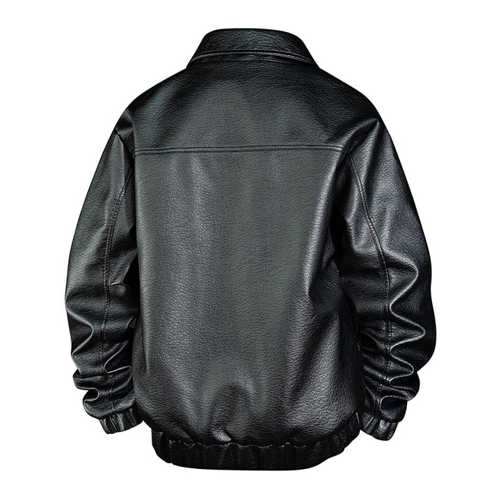 Herren Modische Kunstleder-Bomberjacke Drune