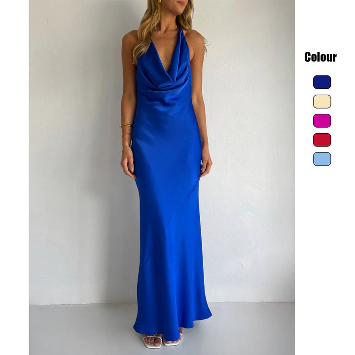 Damen Maxi-Kleid mit schulterfreiem Schnitt und elegantem Drapierungsdesign Drune