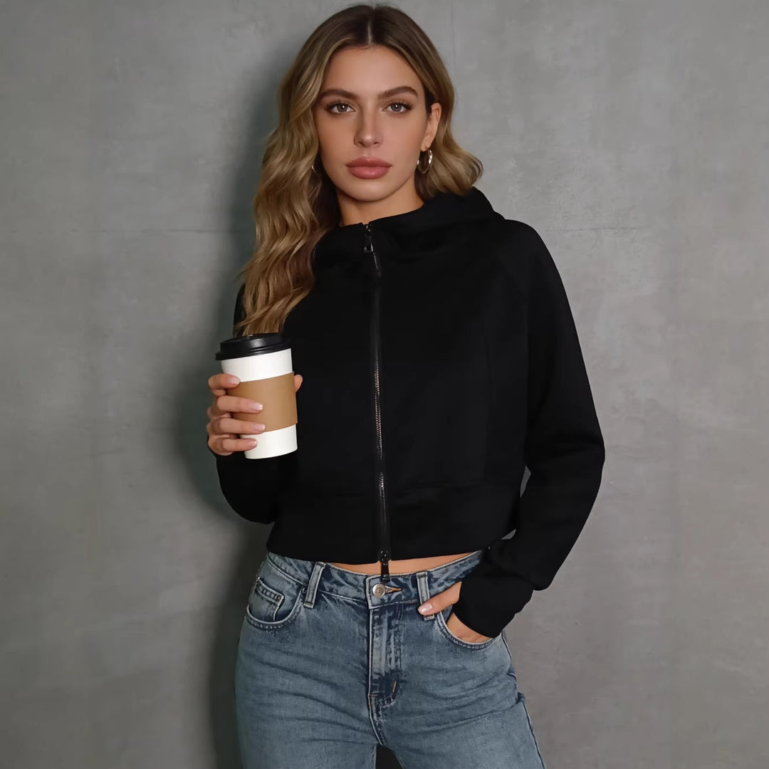 Damen sportliche und modische Jacke mit Kapuze Drune