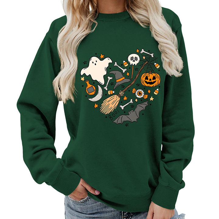 Damen Halloween Sweatshirt mit kreativem Motiv Drune