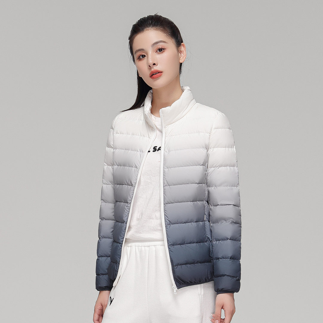 Damen ultraleichte Kapuzen-Steppjacke mit kompaktem Packmaß und windabweisender Hülle Drune