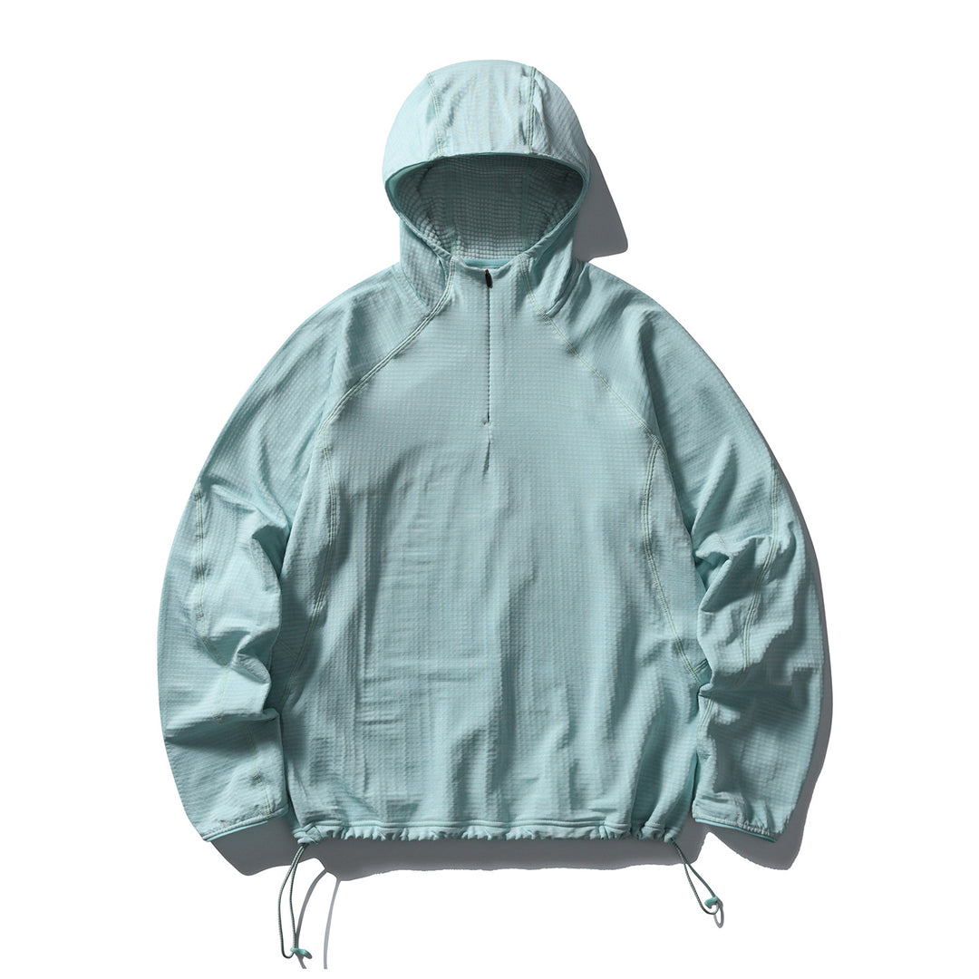 Herren Leichter Half‑Zip Kapuzenpullover aus technischem Funktionsmaterial Drune