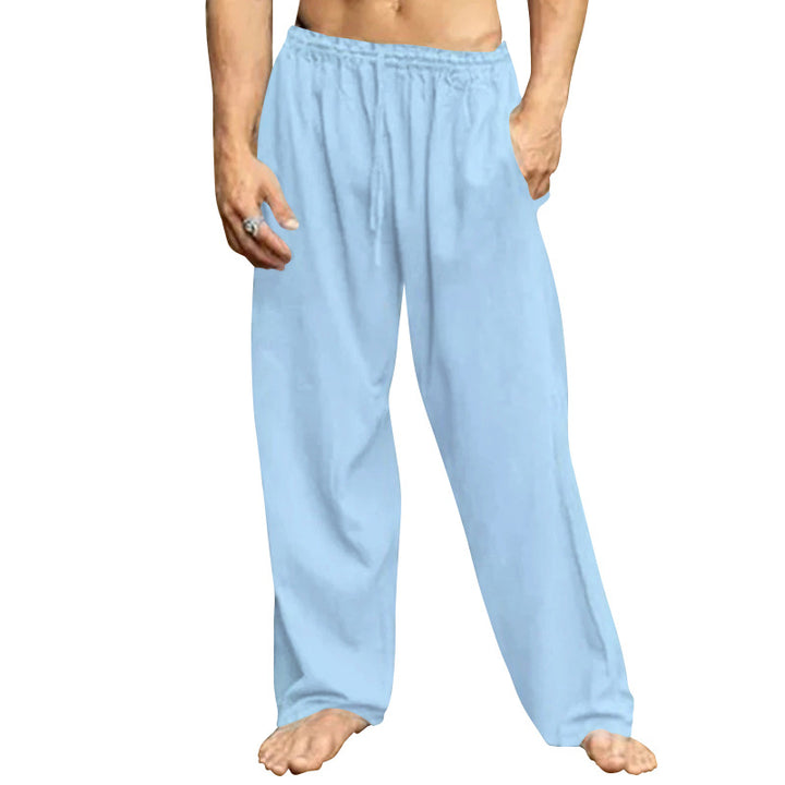 Herren nan Relaxhose mit weitem Bein elastischem Tunnelzugbund und seitlichen Eingrifftaschen Drune