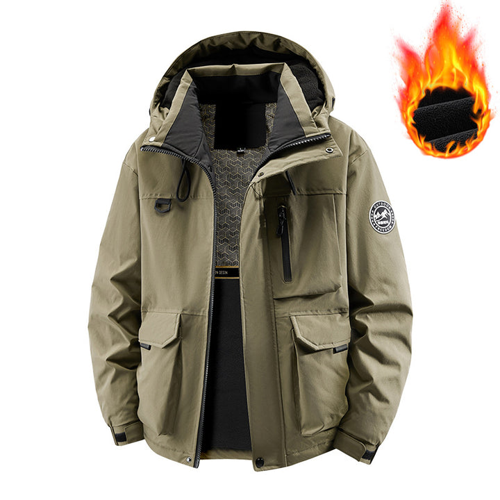 Herren Technischer Thermo-Parka mit Microfleece-Innenfutter und Utility-Taschen Drune