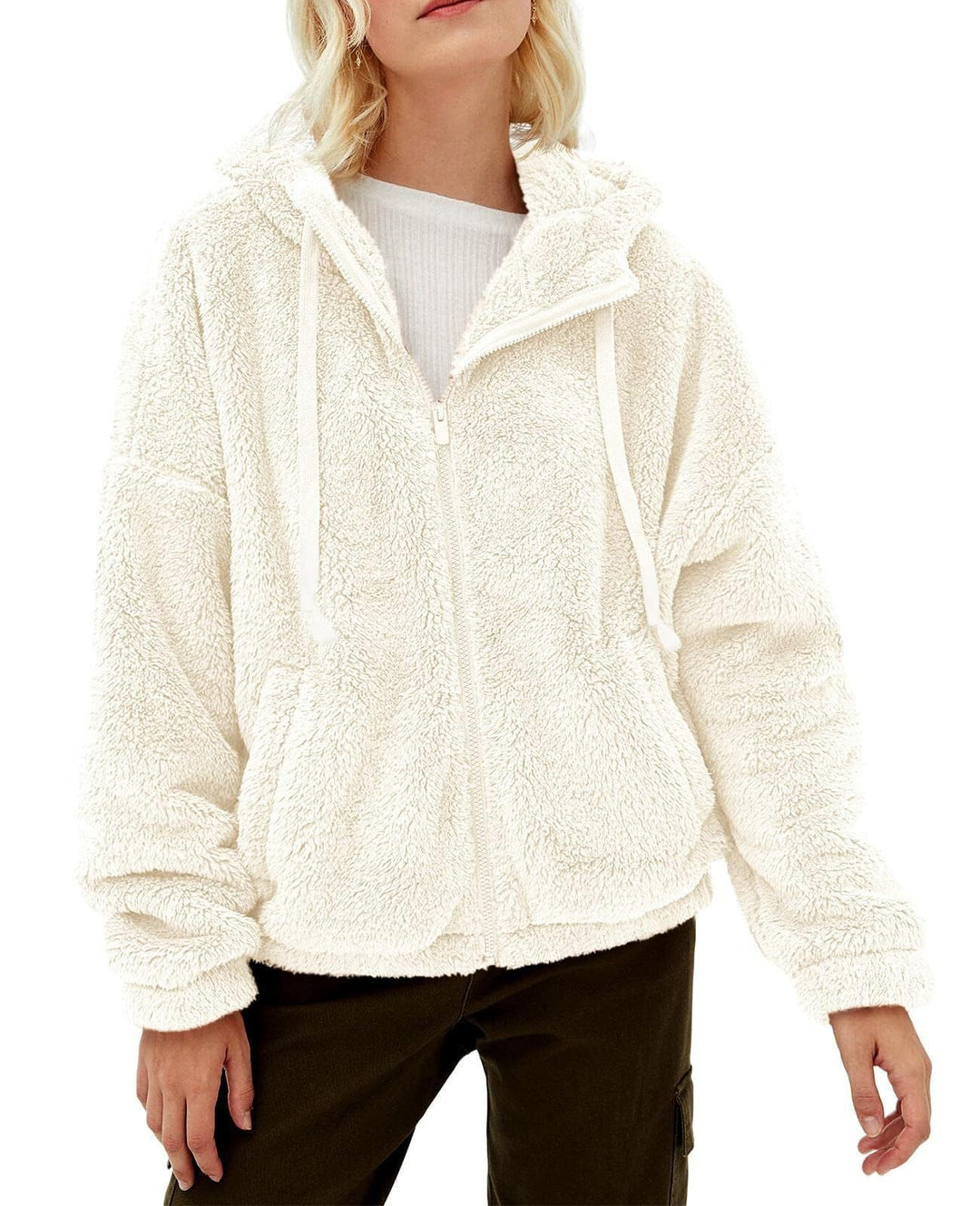 Damen Kuschelige Fleecejacke mit hohem Kragen und Reißverschluss Drune
