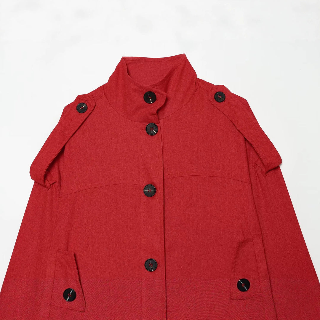 Damen Cropped Übergangsjacke im Field‑Stil mit Stehkragen und Schulterriegeln Drune