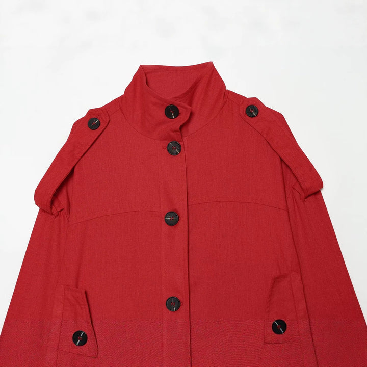 Damen Cropped Übergangsjacke im Field‑Stil mit Stehkragen und Schulterriegeln Drune