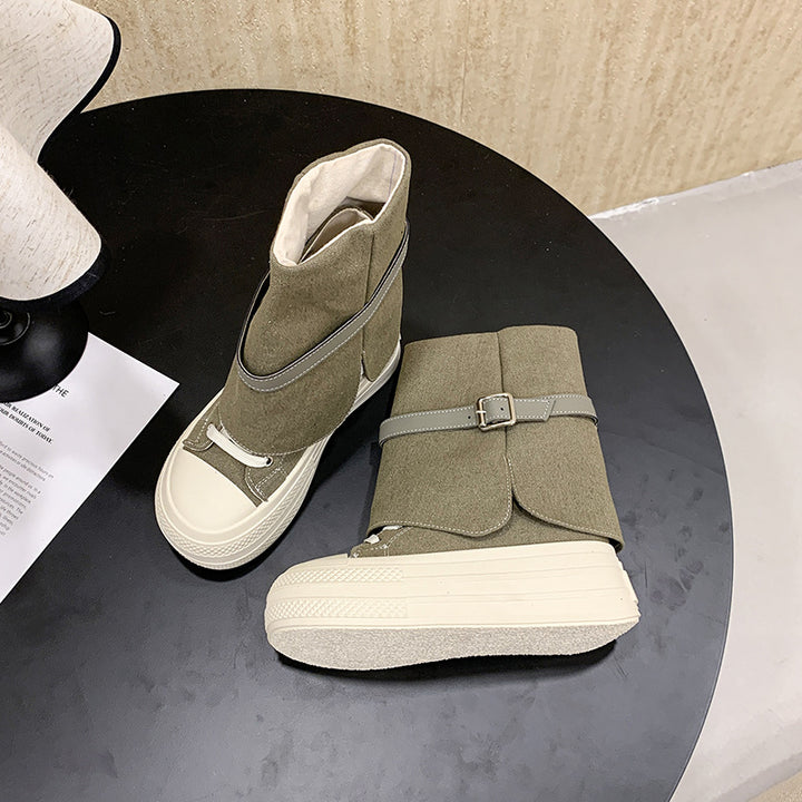 Damen Modische Sneaker-Boots mit einzigartigem Riemen-Design Drune