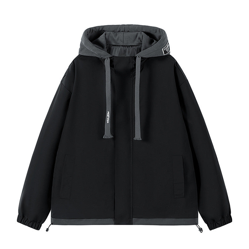 Herren zweilagige Softshell-Overlayerjacke mit Kapuze, wind- und wasserabweisender Membran und verstellbarem Saum Drune