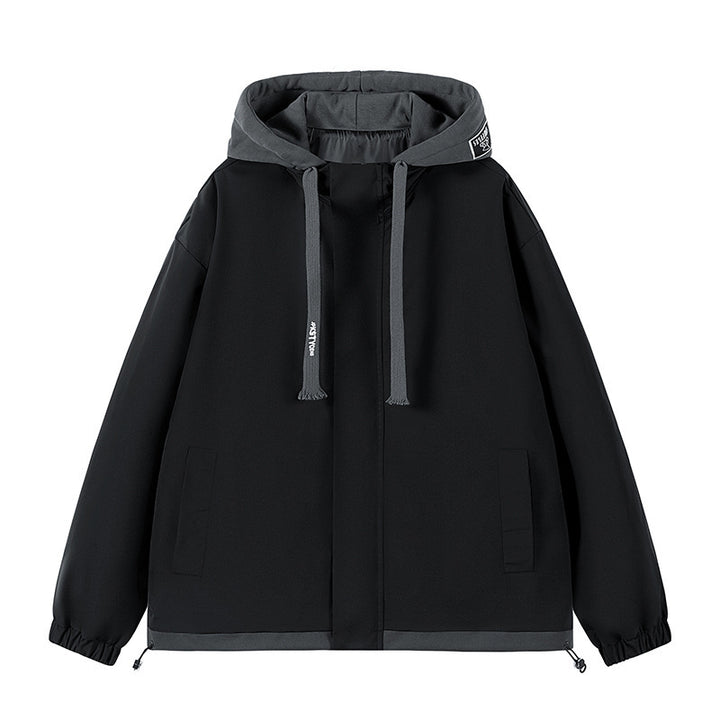 Herren zweilagige Softshell-Overlayerjacke mit Kapuze, wind- und wasserabweisender Membran und verstellbarem Saum Drune