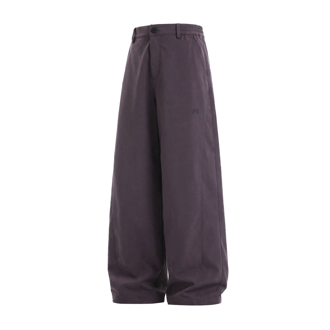 Damen Weite High‑Waist Palazzohose aus Baumwollmix mit elastischem Seitenbund und Bundschlaufen Drune