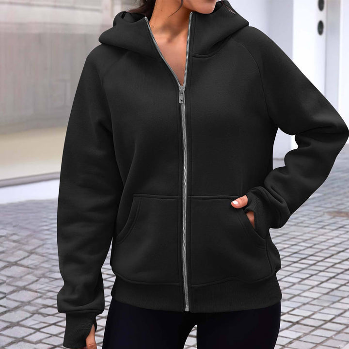 Damen lässige Kapuzenjacke mit praktischen Taschen und modernem Schnitt Drune