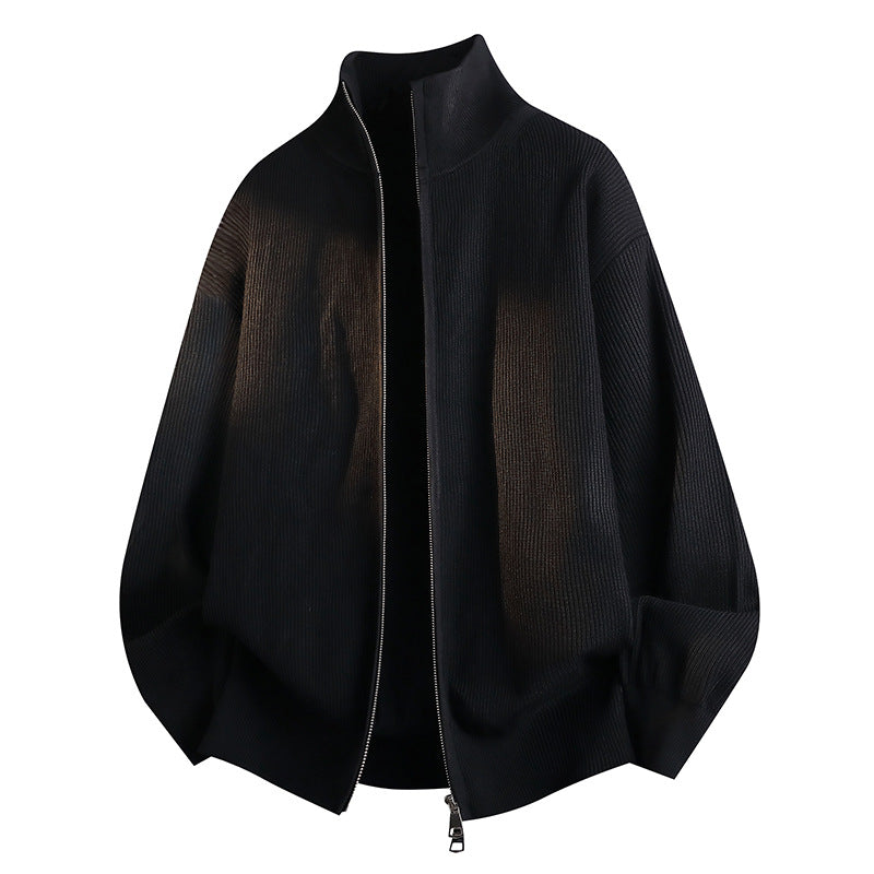 Damen Modische Strickjacke mit Stehkragen Drune