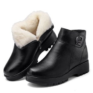 Damen Elegante Winter Stiefeletten mit Warmfutter Drune