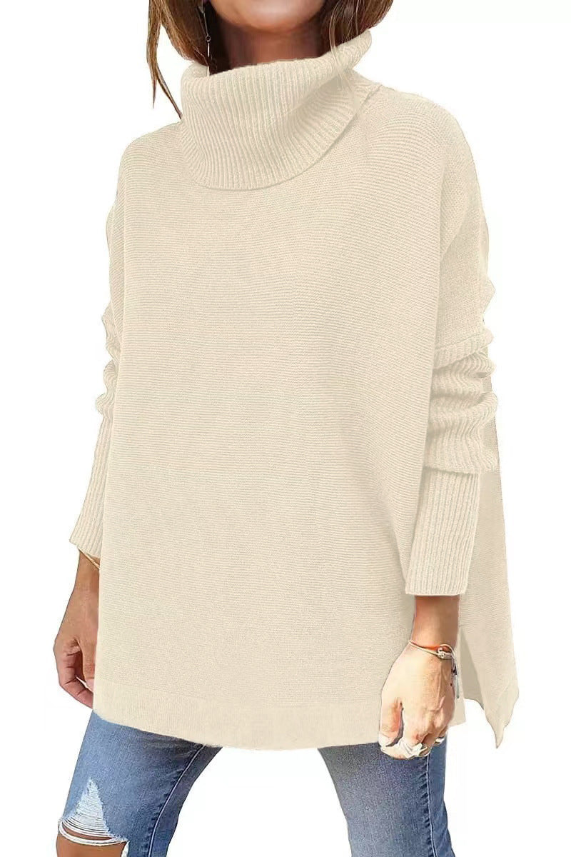 Damen komfortabler Rollkragenpullover mit weichem Strickmuster Drune