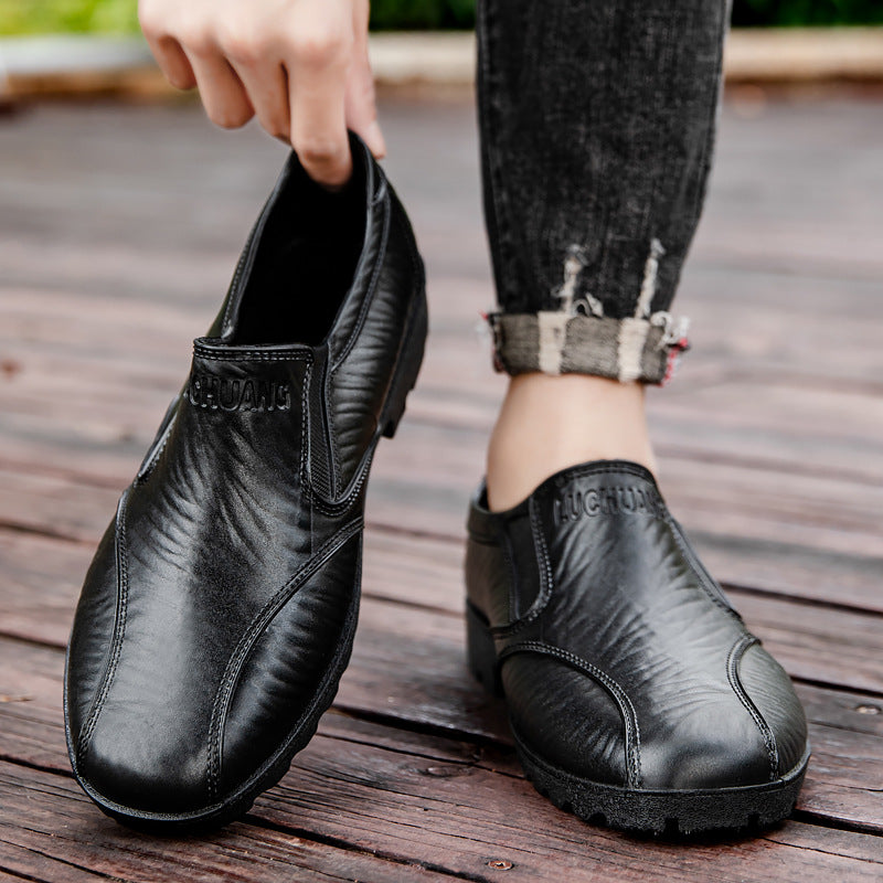 Herren Elegante Slip-On Business-Halbschuhe mit elastischen Einsätzen und rutschfester Profilsohle Drune
