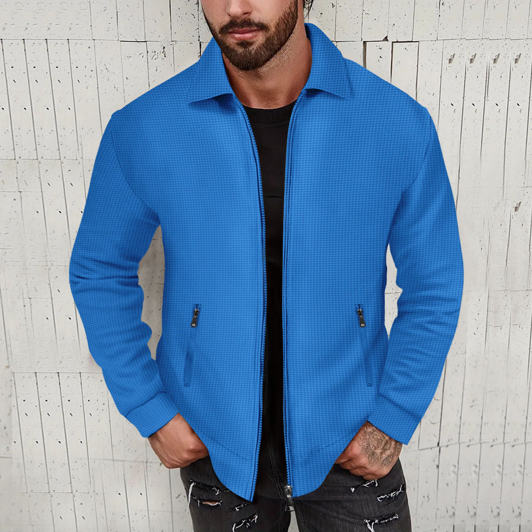 Herren Strickjacke im modernen Design mit strukturiertem Obermaterial und praktischen Reißverschlusstaschen Drune
