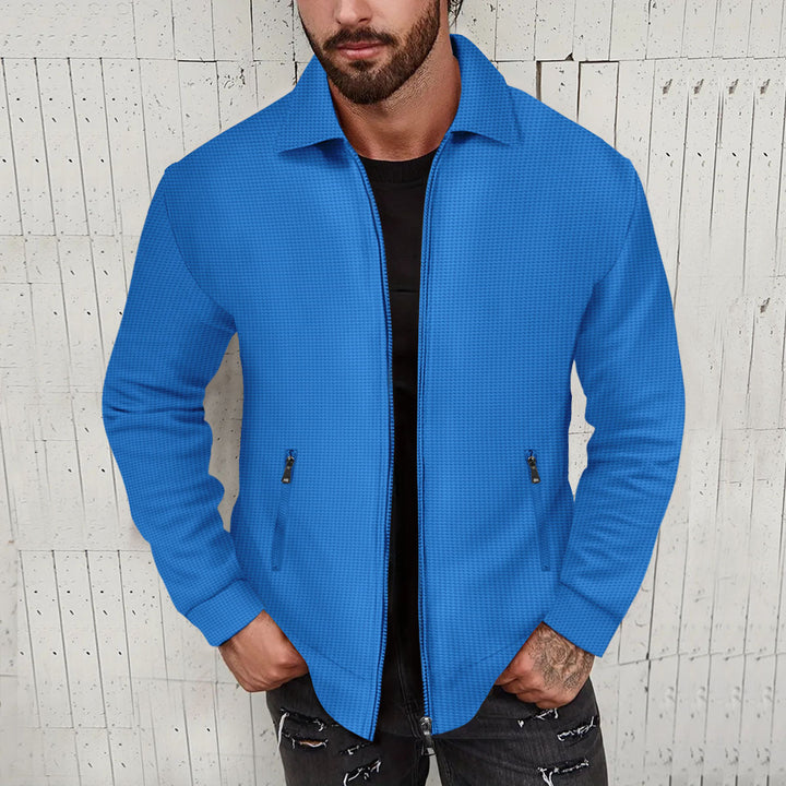 Herren Strickjacke im modernen Design mit strukturiertem Obermaterial und praktischen Reißverschlusstaschen Drune