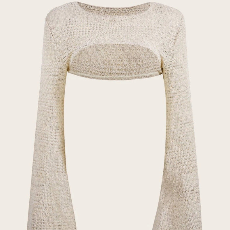 Damen Cropped Stricktop Drune