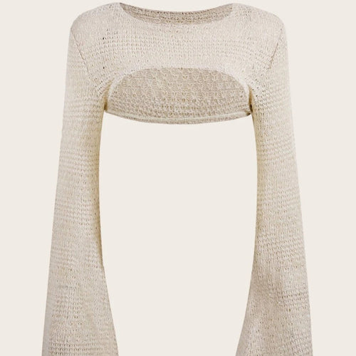 Damen Cropped Stricktop Drune