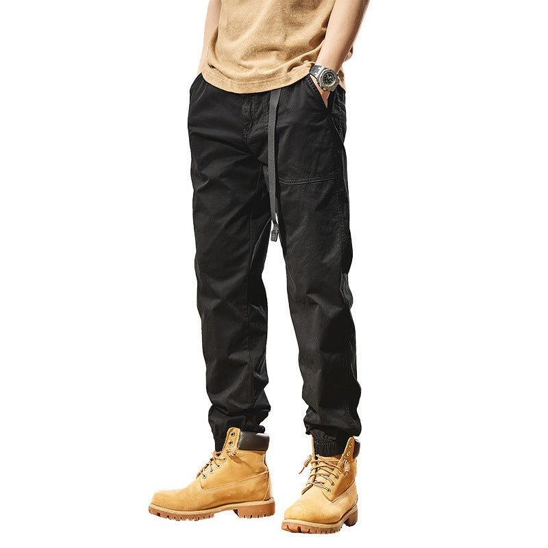 Herren Lockere Utility-Cargohose im Joggerstil mit elastischem Tunnelzugbund Drune