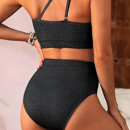 Damen Einseitiger Hochtaillierter Bikini Drune