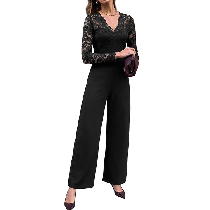 Damen Eleganter Jumpsuit mit Spitze Drune