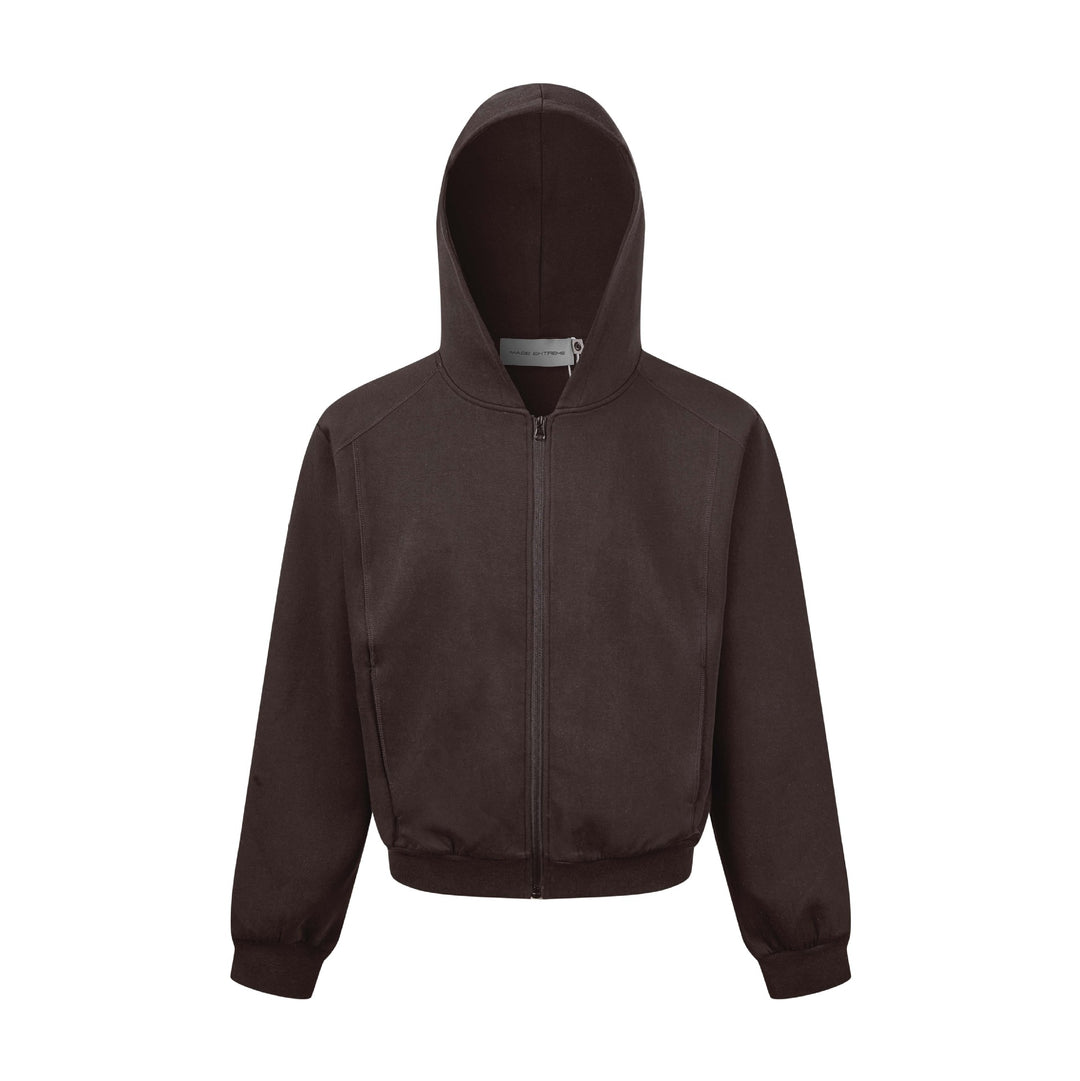 Unisex Kapuzen-Sweatjacke mit durchgehendem Reißverschluss und geripptem Bund Drune