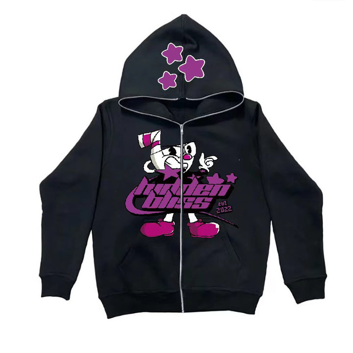Damen Kapuzenjacke mit aufregendem Grafikdesign Drune