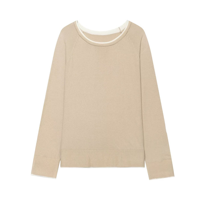 Damen Feiner Raglan-Pullover mit Rundhals und Lagenoptik Drune