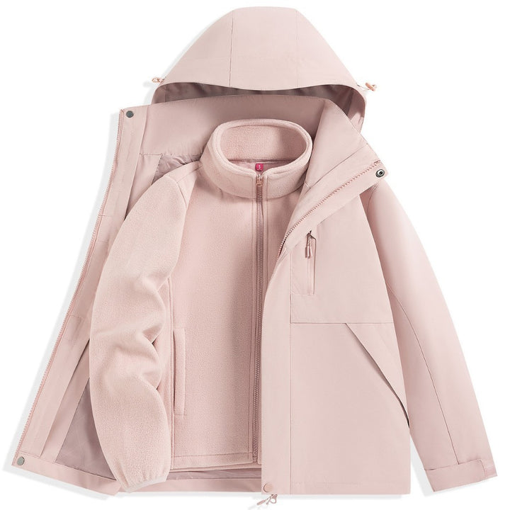 Herren zweilagiger Outdoorparka mit herausnehmbarer Fleece-Innenjacke und Kapuze Drune