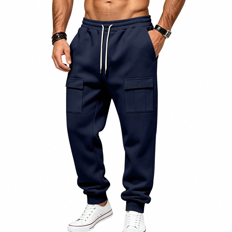 Herren Cargo-Jogginghose mit elastischem Bund und aufgesetzten Klappentaschen Drune
