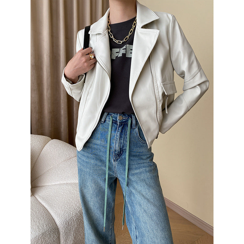 Damen Moderne Bikerjacke mit lässigem Schnitt Drune