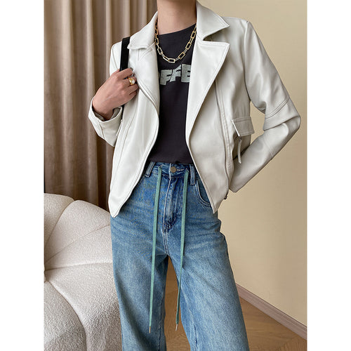 Damen Moderne Bikerjacke mit lässigem Schnitt Drune